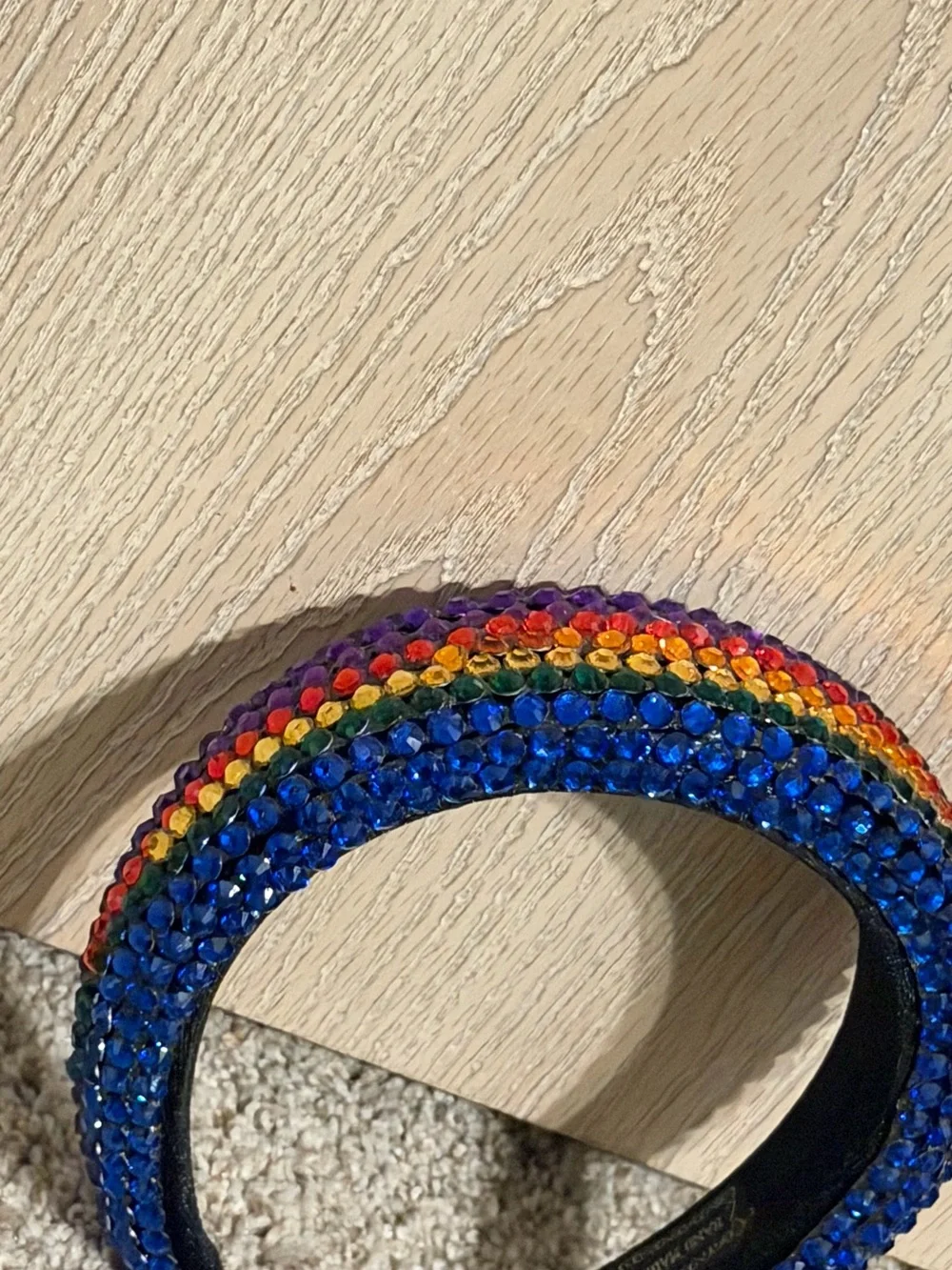 Handmade Crystal Embellished Multicolor Rainbow Headband